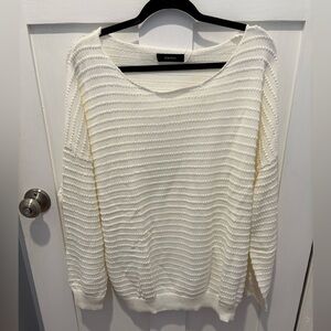 Lightweight ribbed knit cream sweater NWT